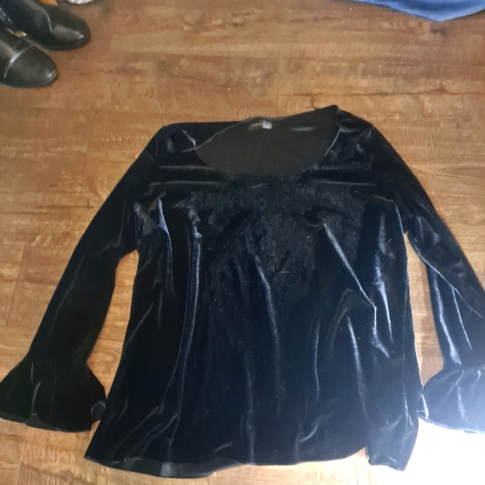 Woman's Black Velvet Blouse